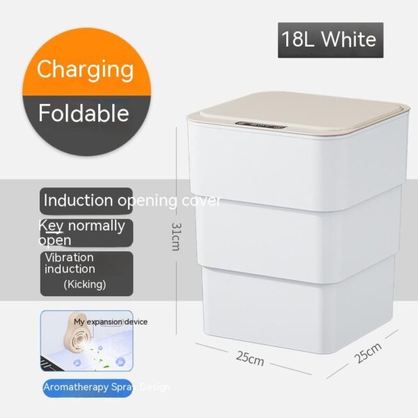 Smart Trash Can With Lid For Bedroom And Living Room Kitchen Storage Box Trash Can Induction Small Car Box Automatic Smart Dustbin Smart Trash Bin - Image 7